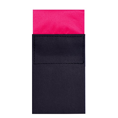 DonDon Pañuelo de bolsillo para hombres plegado cuadrado con cartón tamaño ajustable fucsia