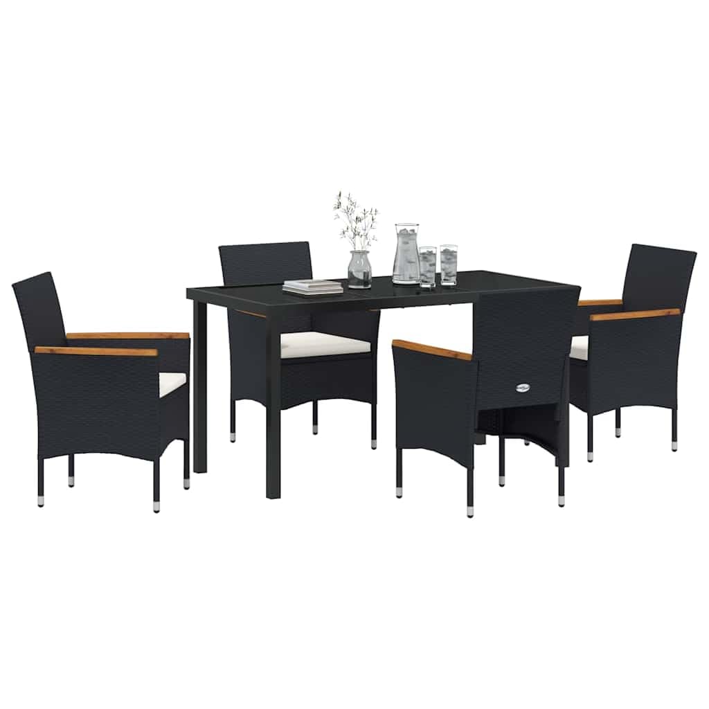 Salon de repas pour terrasse en polyrotin noir vidaXL ensemble de jardin moderne