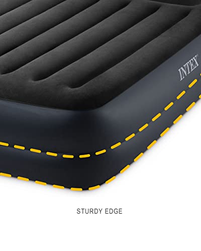 Image of Intex Dura-Beam Standard Pillow Top Airbed Comfortable Blow Up Portable Air Mattress with Built-in Electric Pump and Carrying Bag,Twin Size,Blue,(Pack of 3)