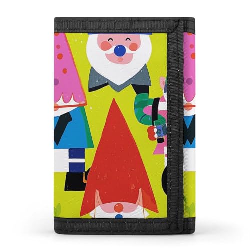 Colorful Gnomes Trifold Wallet for Men - Money Clip Slim Wallets with Multiple Card Slots Minimalist Small Front Pocket Wallet for Everyday Carry