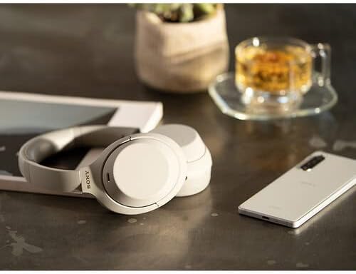 Sony WH-1000XM4 Wireless Noise Canceling Overhead Headphones with Mic for Phone-Call, Voice Control, Silver, with USB Wall Adapter and Microfiber Cleaning Cloth - Bundle - Image 7
