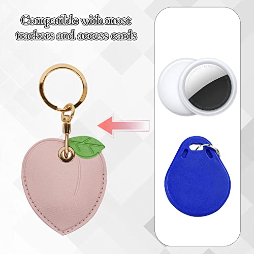 Image of Leather Keychain Case Holder Compatible with Apple AirTag, GPS Airtag Keychain Finder Tracker with Key Ring, Anti-Scratch Protective Air Tag Cover | Leather