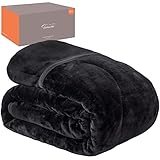 GOKUMIN 毛布 ブランケット 冬 吸湿発熱 豪華2枚合わせ フランネル素材 極厚 ハイボリューム 丸洗いOK 高密度 ふんわり軽量 掛け布団 布団 (ブラック) win-blanket