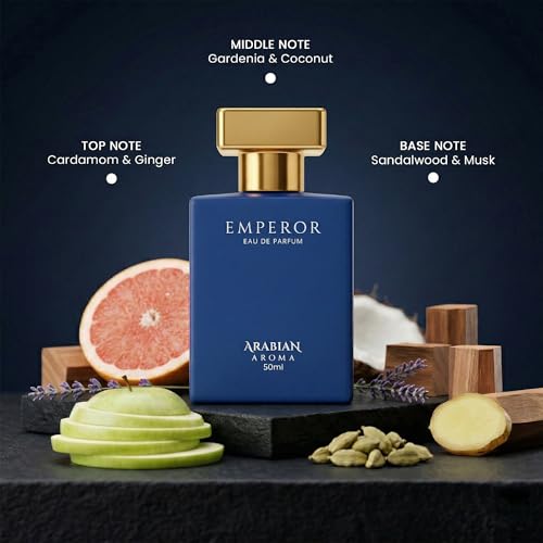 Image of Arabian Aroma Emperor Eau de Parfum, Fresh Citrus, Lavender & Tonka Bean Long Lasting Luxury Perfume, 50ml.