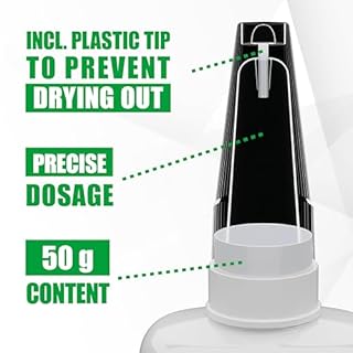 Colla istantanea liquida per plastica extra forte – KRAFTPROTZ XXL 50 g – trasparente, impermeabile e resistente al calore – punta anti-secco – adesivo per plastica, acrilico, ABS, PVC