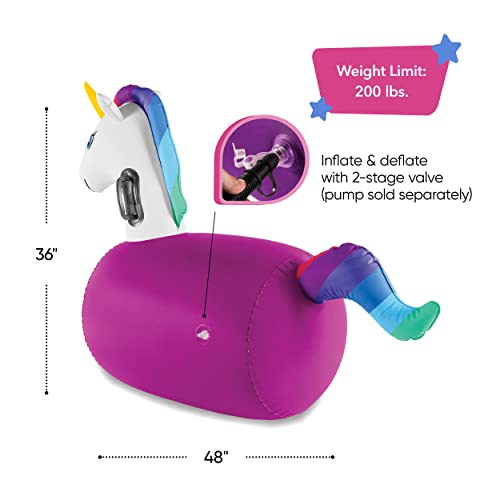 Hearthsong Hop N Go Inflatable Unicorn Riding Bouncy Hopping Toys for Kids Ages 5+ - Ride On Bouncer Animal Hopper Jumping Toys for Outdoor Games (2 Pack) by HearthSong - Image 3