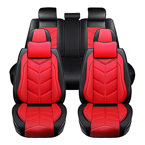 Super PDR Car Seat Covers Full Set Leather Seat Covers Vehicle Cushions for 5 Seats Car SUV Pick-up Universal Fit Auto Interior Decors Red Super PDR Car Seat Covers Full Set Leather Seat Covers Vehicle Cushions for 5 Seats Car SUV Pick-up Universal Fit Auto Interior Decors Red