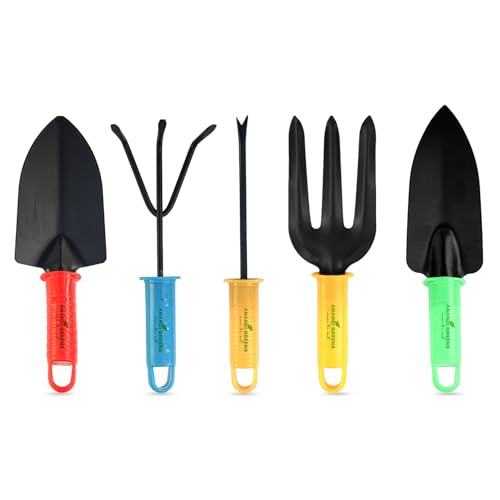 Image of Anandi Green's Metal Agriculture Garden Spectacular Heavy Duty Plastic Handle Gardening Tools Set for Gardening (Multicolor Tool PO5)