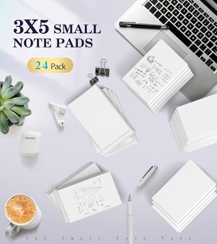 Bloc-notes blanc de 7,6x12,7 cm pour éviter les ratures, lot de 24 petits calepins - 7