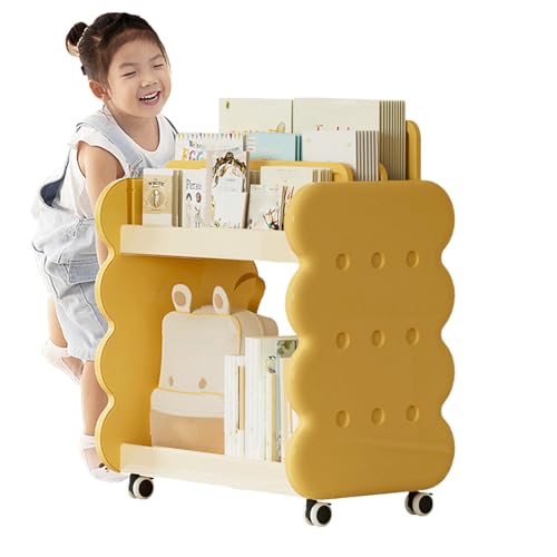 Organizador De Libros Y Juguetes Para Niños: Estantería Móvil, Soporte Para Estantería Para Niños Pequeños | Almacenamiento Colorido De Libros Con Ruedas, Estante Resistente Para Niño, Organizador Mu
