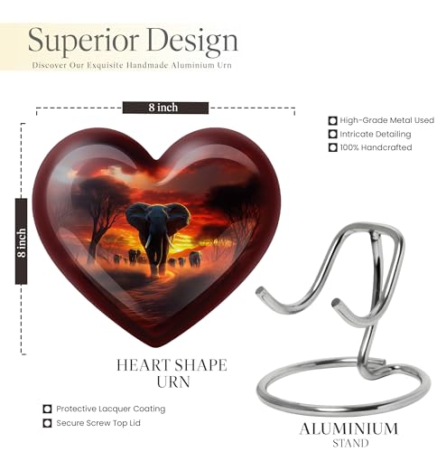 Image of Elephant Urn for Ashes Large Urn for Human Ashes Adult Female 8 Inch Large | Large Cremation Urn for Human Ashes Adult Female, Decorative Burial Urns for Mom & Dad, Memorial Urns