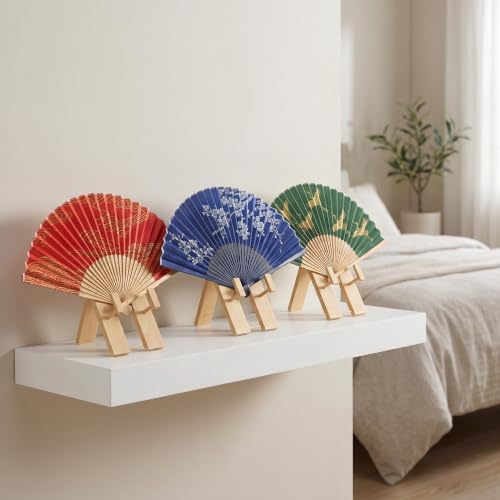 Support pliable pour éventails en bois, base élargie japonerie pour exposition - 8