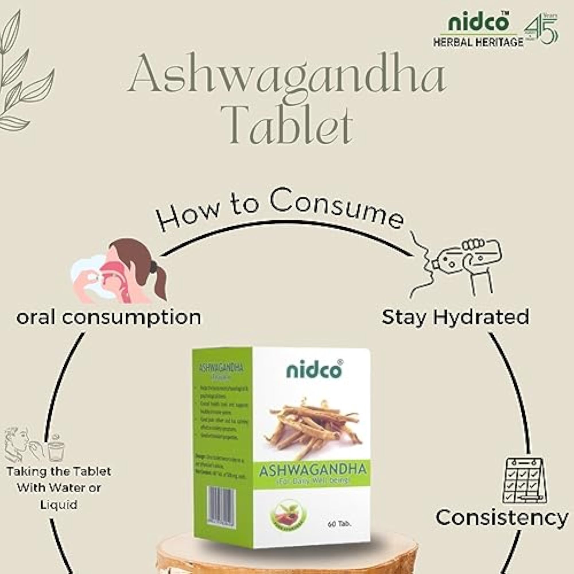 NIDCO HERBAL HERITAGE Ashwagandha Tablet - Pack of 3