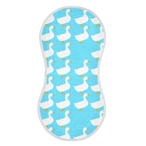 2 Pack Baby Burp Cloths, Soft Absorbent Burping Cloths for Babies, Cotton Milk Spit Up Rags, Large Size for Newborns, Baby Boys and Girls (Blue Duck Pattern)2