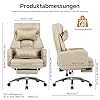 SEEDWAVE Fauteuil de Bureau Ergonomique, Taille XXL, réglable à 155° avec Repose-Pieds, Appui-tête et Soutien Lombaire, Pied en métal, capacité de Charge de 230 kg, Ressort en Forme de S + Mousse