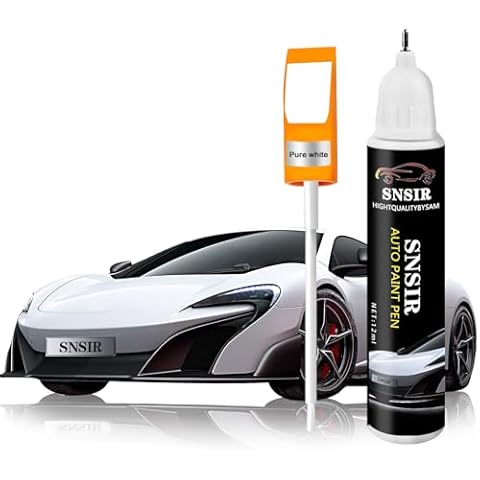 SNSIR Touch Up Paint For Cars, Automotive White Car Paint Pen Scratch Repair Two-In-One Touch Up Paint, Premium Car Scratch Remover for Deep Scratches 0.4 fl oz (Pure White) Cover