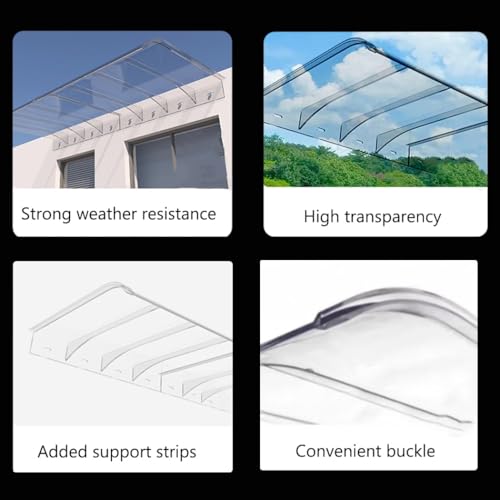 Auvent de porte de qualité en polycarbonate transparent pour façade - 3