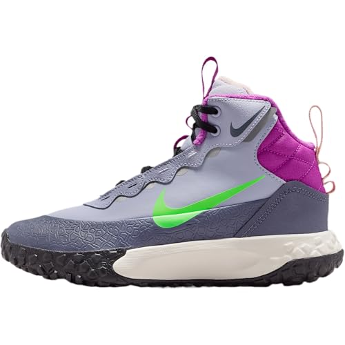 Nike Terrascout Big Kids' Boots with Reflective Accents (Ghost/Light Carbon/Vivid Purple/Green Strike) Size 6.5