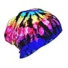 Exotic Tribe Tie Dye Style Print Beanie Winter Hat Soft Warm Cap for Hiking Outdoor Activities Camping Seasonal Gift Black #1