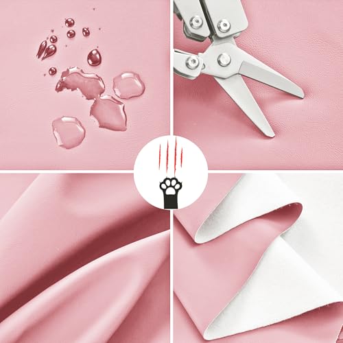 Image of Eiury Booster Seat for Kitchen Chair, Toddler Booster Seat for Dining Table, Waterproof PU Leather Kids Seat Cushion with Adjustable Straps, Non-Slip Bottom, Wipeable Seat Pad,Pink