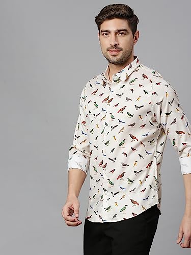 Image of Thomas Scott Men's | Printed | Full Sleeve | Slim Fit | 100% Cotton | Spread Collar | Casual Shirt