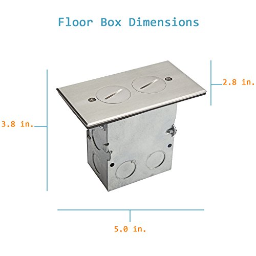 ENERLITES Screw Cap Cover Floor Box kit, 5” x 2.8” 1-Gang, 20A Tamper-Weather Resistant Duplex Receptacle Outlet, Watertight Gasket, Corrosive Resistant, UL Listed, 975506-SS, Stainless Steel by ENERLITES - Image 6