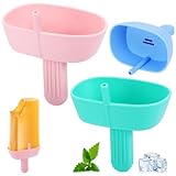 TranRantic 4 Pcs Silicone Drip Free Popsicle Holder for Kids, Reusable Popsicle Drip Catcher with Straw, Thick Ice Lolly Holder, Ice Cream Holder, Ice Lolly Drip Catcher for Home Picnic Party