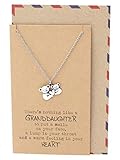 Quan Jewelry Koala Mama and Baby Bear Pendant Necklace, Gifts for Granddaughter, Jewelry for Kids, with Inspirational Quote Card