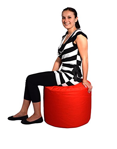 Kinzler S-10118/09 Sitzhocker rund, ca. Ø50 x H40 cm, Outdoor & Indoor, Sitzsack in vielen verschiedenen Farben, wasserabweisender Hocker, orange - 3