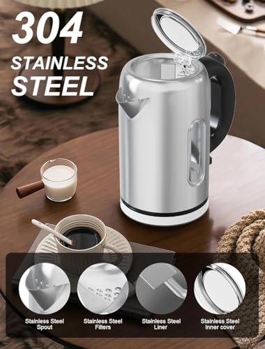 1.7L Fast Boil Electric Kettle - 2200W Stainless Steel, BPA Free - Image 2