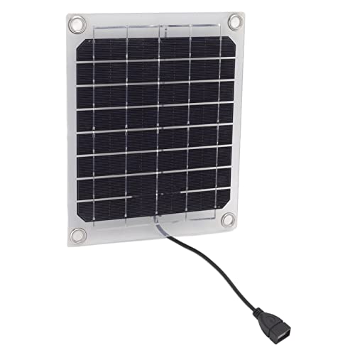 Haofy Panneau Solaire 10W, Conception Transparente, Sortie USB Double Face pour les Voyages en Plein Air et le Camping avec Microprocesseur, Charge Lente
