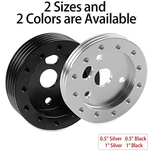Rulline 0.5" Steering Wheel Hub Adapter Conversion Spacer 6 Hole To 3 Hole Steering Wheel Adapter Grant Adapter Boss Kit Black #TOP6