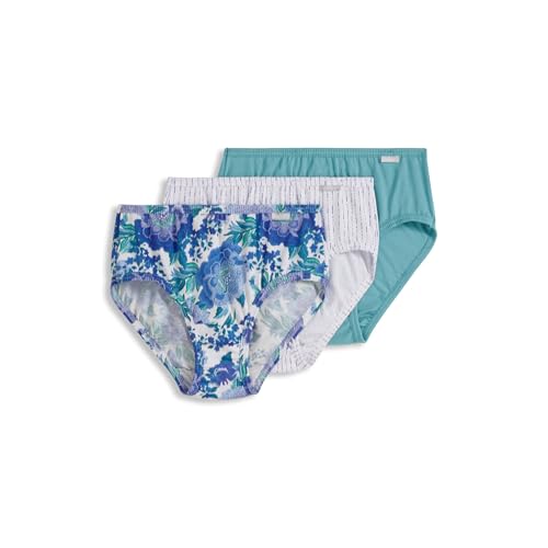 Image of Jockey Women's Underwear Elance Hipster - 3 Pack, Cove /Rain Stripe /Luscious Blue Bloom, 5