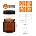 3 Pack 4 oz Amber Glass Jars with lids, Cosmetic Jars with Inner Liners and Black Lids, Lotion Jars, Candle Making Jars for Lotions, Scrubs and Cosmetic, Lables and Spatulas Include