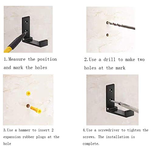 Folding Coat Hooks, Aluminum Alloy Folding Coat Hooks With Screws, 6 Pcs Wall Coat Hook Is Suitable For Hat, Clothes, Fitness Equipment (Black) #TOP4