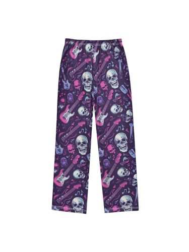 Purple Rock Style Electric Guitar Boys Pants for Kids Jogger Pants with Pockets S2