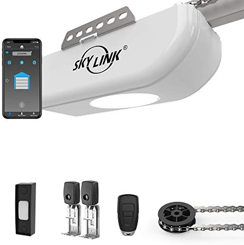 Atoms ATR-1611W by Skylink 1/2HPF Garage Door Opener with Alexa. Extremely Quiet DC Motor, Chain Drive, and WiFi Compatible