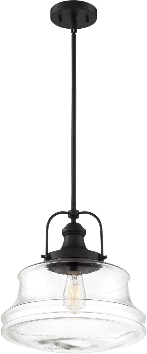 Nuvo 60/6757 Basel 1 Light Pendant Fixture, Burnished Brass Finish