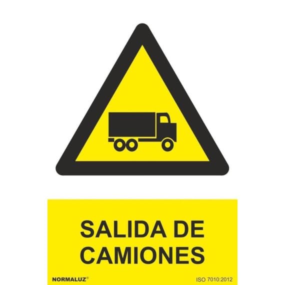 Señal industrial Salida de Camiones (tintas UV) SEKURECO