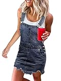  Onsoyours Femme Jeans Salopette Robe Été Combinaison en Jean Sexy Casual Denim Shorts Jumpsuit Combishort Barboteuses Pantalon Court Z1 Noir 38