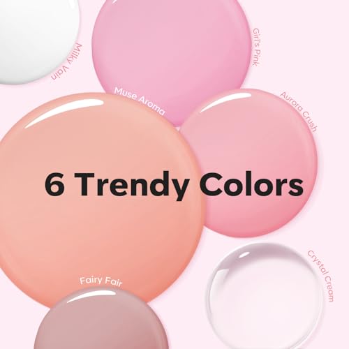 modelones Kit de Gel de Unha Poli, 6 Cores com Lâmpada de Unha de 48W, Gel de Extensão Poli, Rosa Cl