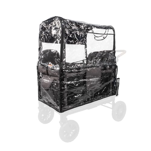 WONDERFOLD Stroller Rain Cover Made with Premium, Lightweight Transparent Sheet Featuring Small Ventilation Holes and Easy Access Hook-and-Loop Entrance (Fits Only W4 OG)