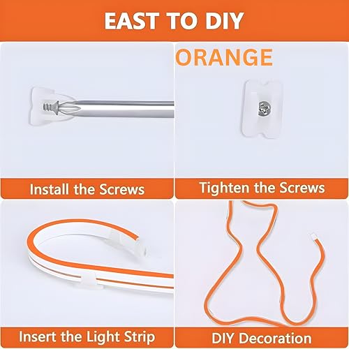 Image of HEADLY 5-Metre Neon Orange Light Strip with 600 LEDs and 12V Adapter - Ideal for Wall Decorations,Parties Celebrations,Bars and Custom Neon Displays (Pack of 1)