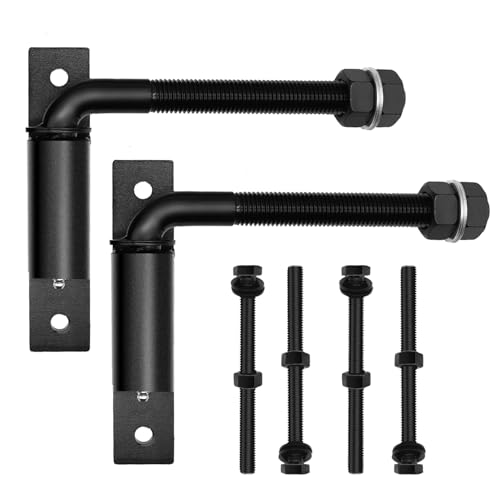 Image of Heavy Duty 3 /4 inch J-Bolt Gate Hinge, 7 Inch Adjustable Hinge, Supports Up to 1100 lbs, Weld-On Design for Wooden & Metal Gates, Farm Fence, Driveway Use (2 Pack)