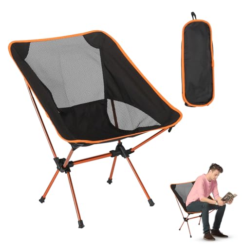 TOATELU Chaise de camping pliable avec sac de transport : petite chaise pliante portable ultra légère, chaise de camping d'extérieur pour pique-nique, pêche, jardin, randonnée, plage, camping, jardin