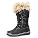 Damen Schneeschuhe, Winter Warm Plüsch Futter Schnürung wasserdichte Mid-Boots Für Outdoor Camping Wandern Skiausflug, Größe 36-42,Schwarz,41