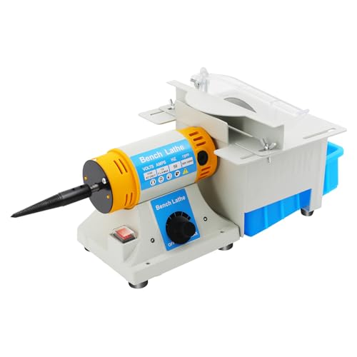 Mini Table Rock Saw, 320W Benchtop Gem Polishing Grinding Machine, Small Multi-Functional Electric Grinding Table Saw, Jewelry Cutting Tool for Rock,Lapidary,Jewelry Cutting Tool 0-10000r/min