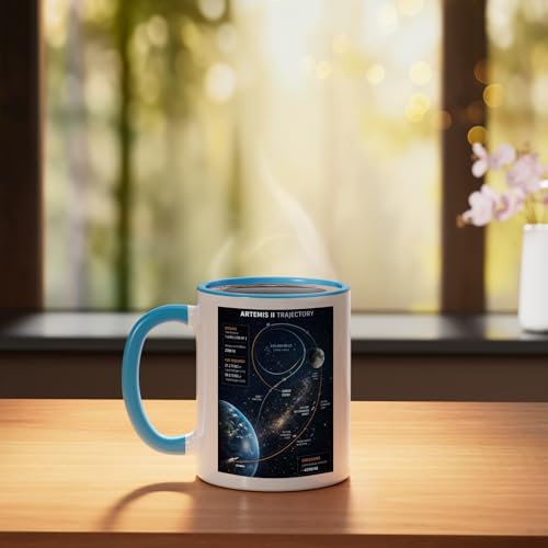 Taza de cerámica 11 onzas Artemis 2 azul/blanco miniatura 3