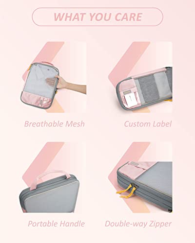 Compression Packing Cubes For Suitcases, Bagsmart 6 Set Travel Organizer Cubes For Travel Essentials, Expandable Luggage Suitcase Organizer Bags Set, Lightweight Packing Organizers As Travel Accessories For Women / Men #TOP3
