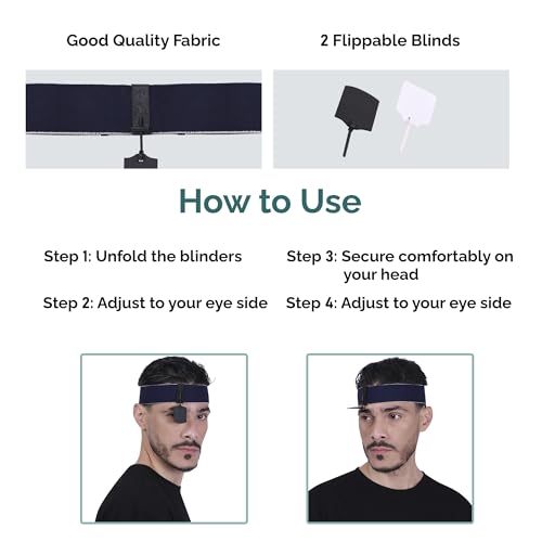 Image of Pardini Shooting Headband Eye Blinder | Adjustable ISSF Standard Design with 2 Flippable Blinds for Archery & Pistol Sports | Enhanced Focus & Eye Protection | Lightweight & Comfortable Fit